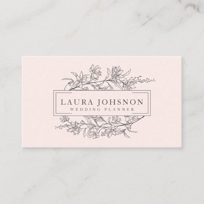 Pink Blush Floral Wedding Planner Business Cards Zazzle Com