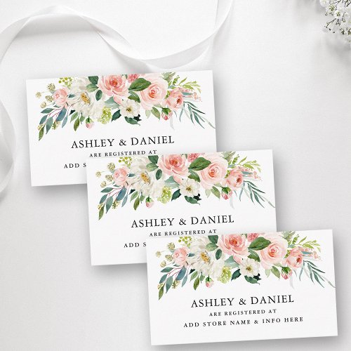 Pink Blush Floral Wedding Registry Insert Card