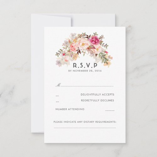 Pink Blush Floral Wedding RSVP