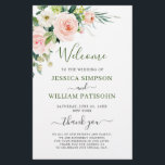 Pink Blush Flowers Floral Wedding Ceremony Program<br><div class="desc">For further customization,  please click the "customize further" link and use our design tool to modify this template. If you prefer Thicker papers / Matte Finish,  you may consider to choose the Matte Paper Type. 
 If you need help or matching items,  please contact me.</div>