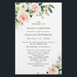 Pink Blush Flowers Floral Wedding Ceremony Program<br><div class="desc">For further customization,  please click the "customize further" link and use our design tool to modify this template. If you prefer Thicker papers / Matte Finish,  you may consider to choose the Matte Paper Type. 
 If you need help or matching items,  please contact me.</div>