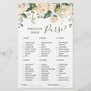 Pink Blush Flowers Greenery Bridal Shower Game