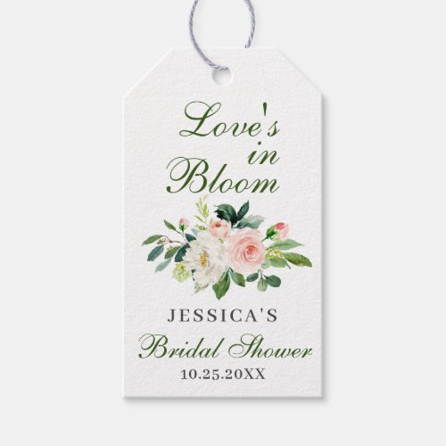 Pink Blush Flowers Greenery Favor Thank You Gift Tags