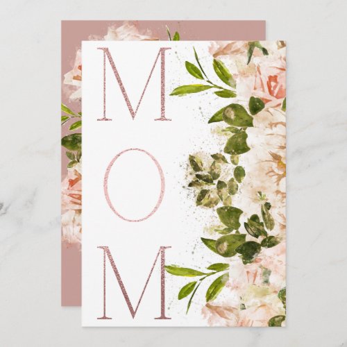 Pink Blush Foil MOM Botanical Happy Mothers Day