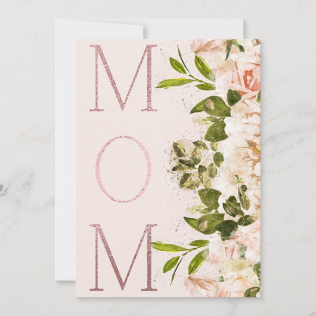 Pink Blush Foil MOM Floral Happy Mothers Day (Front)