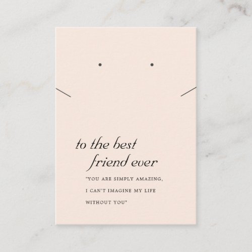 PINK BLUSH FRIEND GIFT NECKLACE EARRING CARD