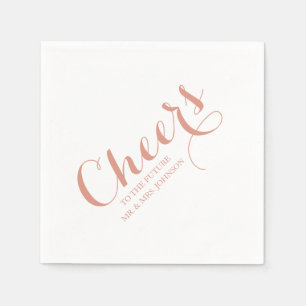 Pink Blush Future Mr & Mrs Name Simple Wedding Napkins