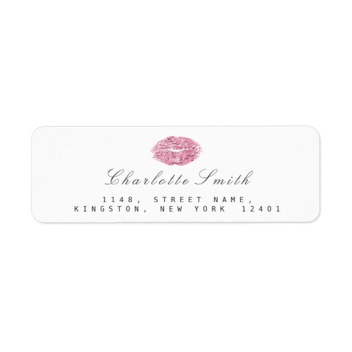 Pink Blush Glitter Lips Kiss Makeup White  RSVP Label