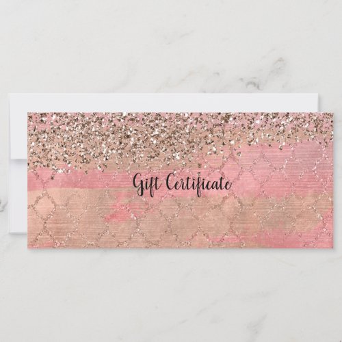 Pink Blush Glitter Moroccan Glam Gift Certificate