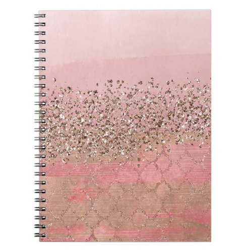 Pink Blush Glitter Moroccan Indian Princess Glam Notebook