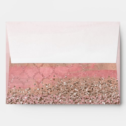 Pink Blush Glitter Moroccan Indian Princess Party Envelope