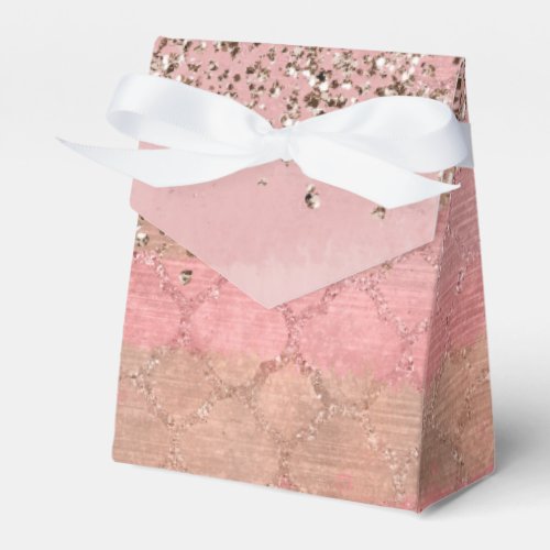 Pink Blush Glitter Moroccan Indian Princess Party Favor Boxes