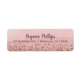 Pink Blush Glitter Moroccan Indian Princess Party Label