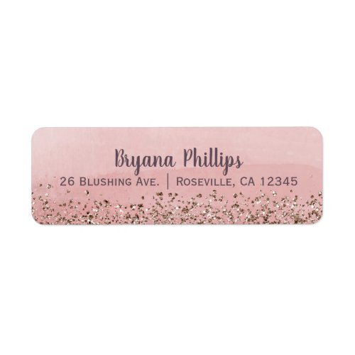 Pink Blush Glitter Moroccan Indian Princess Party Label