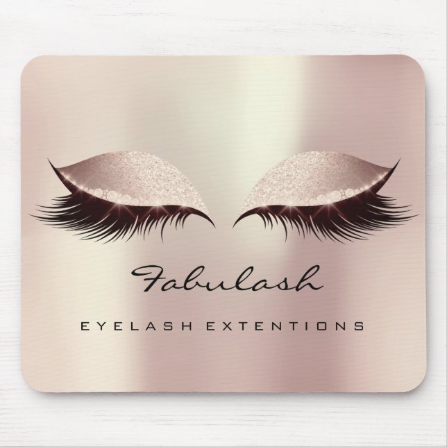Pink Blush Glitter Name Beauty Lashes Makeup Mouse Pad (Front)