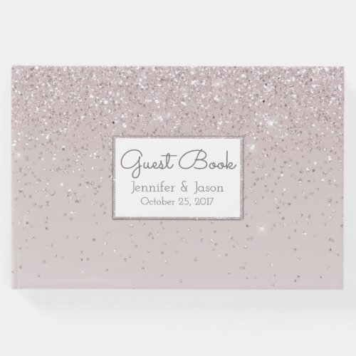 Pink Blush Glittery Wedding Guest Book