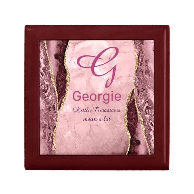 Pink Blush & Gold Agate Gift Box (Front)