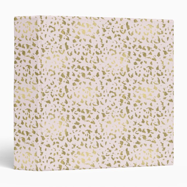 Pink Blush Gold Animal Print Binder (Front/Spine)