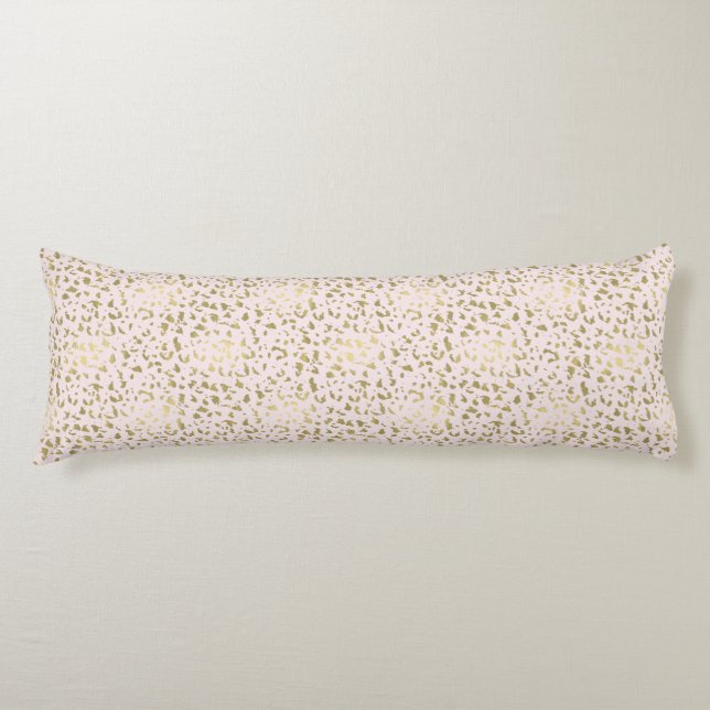Pink Blush Gold Animal Print Body Pillow (Front)