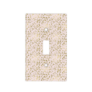 Pink Blush Gold Animal Print Light Switch Cover