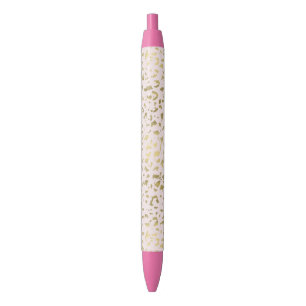 Pink Blush Gold Animal Print Pen