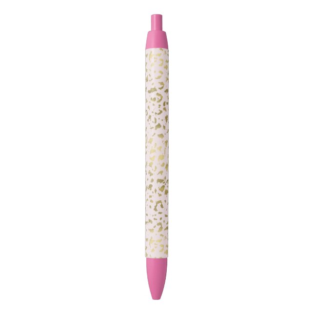 Pink Blush Gold Animal Print Pen (Front Vertical)