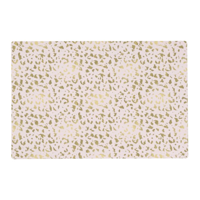 Pink Blush Gold Animal Print Placemat (Front)