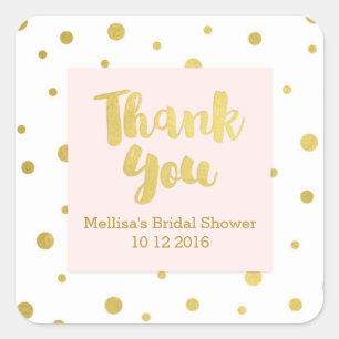 Pink Blush Gold Bridal Shower Thank You Favor Tags