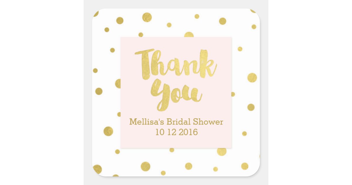 Pink Blush Gold Bridal Shower Thank You Favor Tags | Zazzle