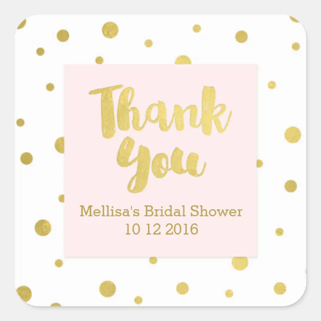 Pink Blush Gold Bridal Shower Thank You Favor Tags | Zazzle