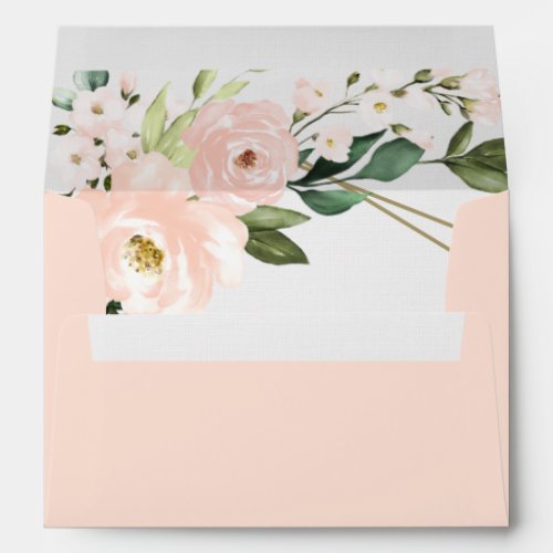 Pink Blush Gold Geometric Bridal Shower Envelope