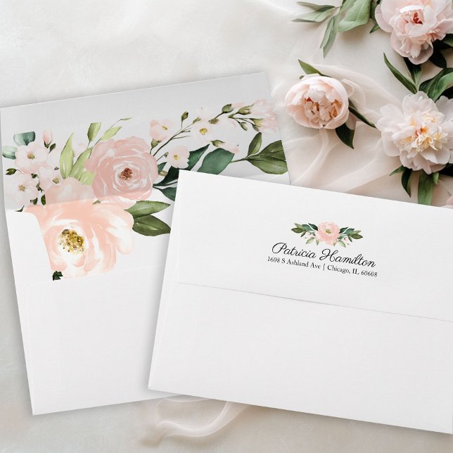 Pink Blush Gold Geometric Bridal Shower Envelope (Creator Uploaded)