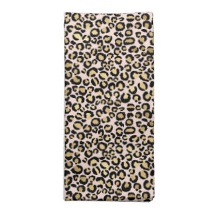 Pink Blush Gold Leopard Print Cloth Napkin