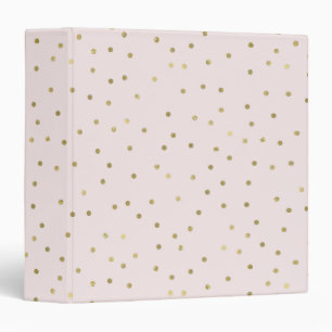 Pink Blush Gold Sparkle Confetti 3 Ring Binder