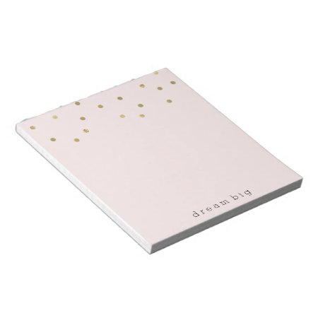 Pink Blush Gold Sparkle Confetti Inspirational Notepad