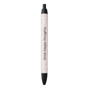 Pink Blush Gold Sparkle Confetti Inspirational Pen