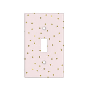 Pink Blush Gold Sparkle Confetti Light Switch Cover