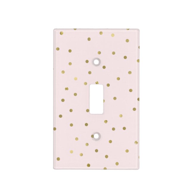 Pink Blush Gold Sparkle Confetti Light Switch Cover (Front)