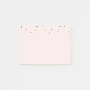 Pink Blush Gold Sparkle Confetti Post-it Notes
