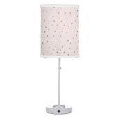 Pink Blush Gold Sparkle Confetti Table Lamp (Back)