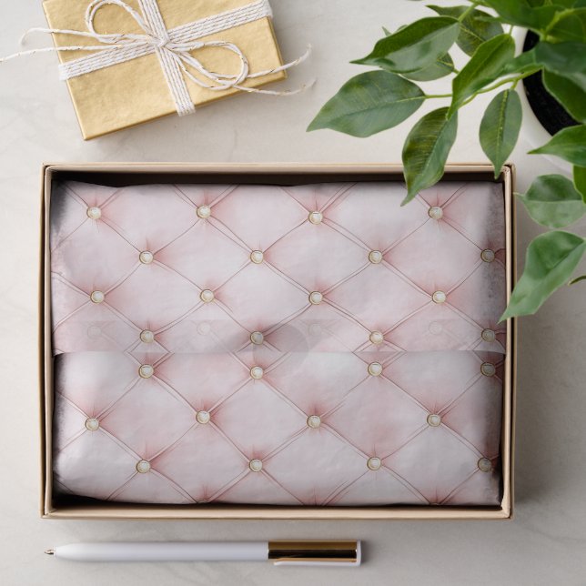 Pink Blush Gold Tufts Baby shower Tissue Paper (Gift)