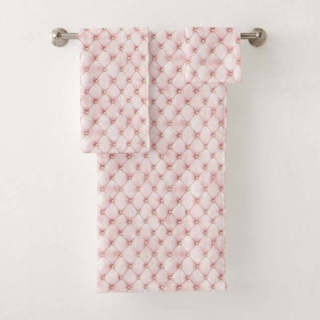 Pink Blush Gold Tufts  Bath Towel Set (Insitu)