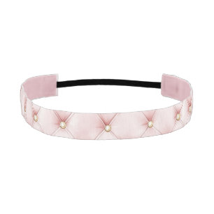 Pink Blush Gold Tufts Bridal Shower Athletic Headband