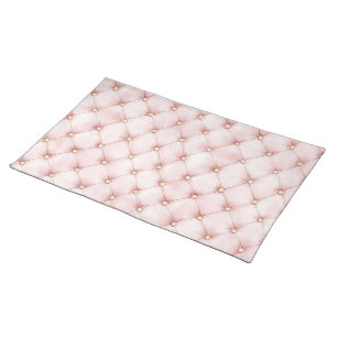 Pink Blush Gold Tufts Bridal Shower Cloth Placemat