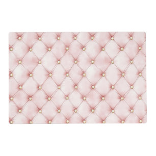Pink Blush Gold Tufts Bridal Shower Placemat