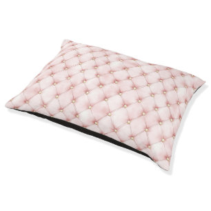 Pink Blush Gold Tufts Pet Bed