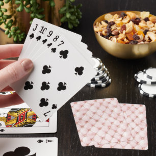 Pink Blush Gold Tufts Poker Cards