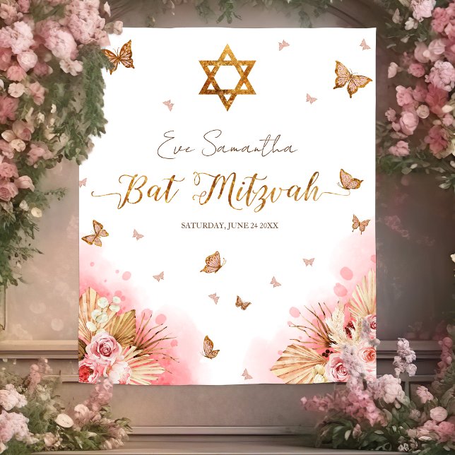 Pink Blush Gown Bat Mitzvah Backdrop (Creator Uploaded)