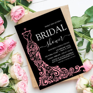 Pink Blush Gown Bridal Shower Invitation