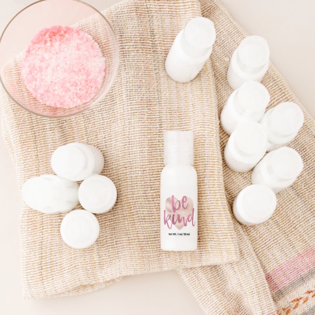 Pink Blush Heart Be Kind inspirational Hand Lotion (Laydown)